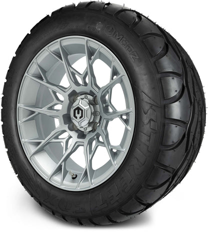 MODZ® 14" Chaos Silver Wheels & Street Tires Combo