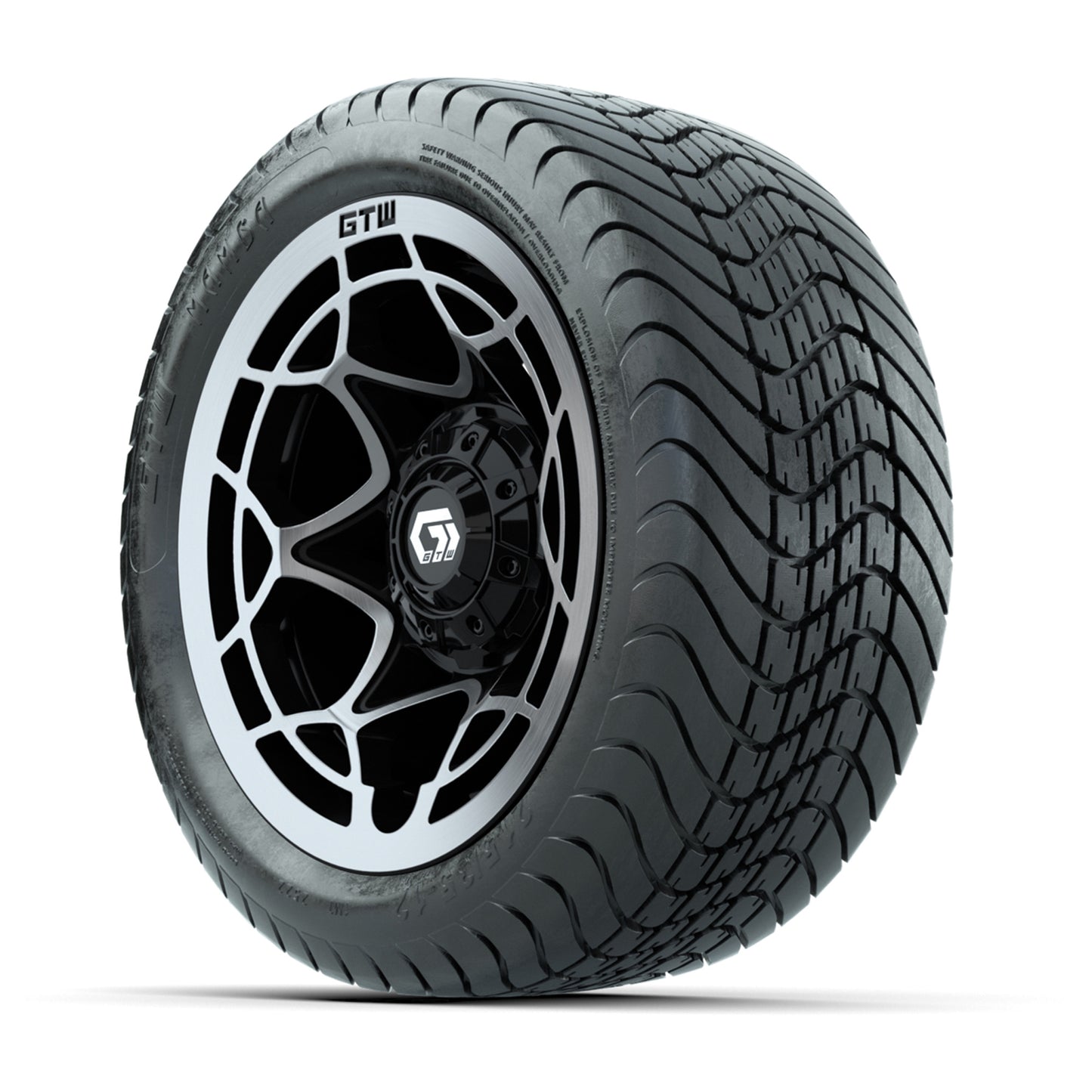 GTW® Nexus Gloss Black 12 in Wheels with 215/35-12 Mamba Street Tires – Full Set