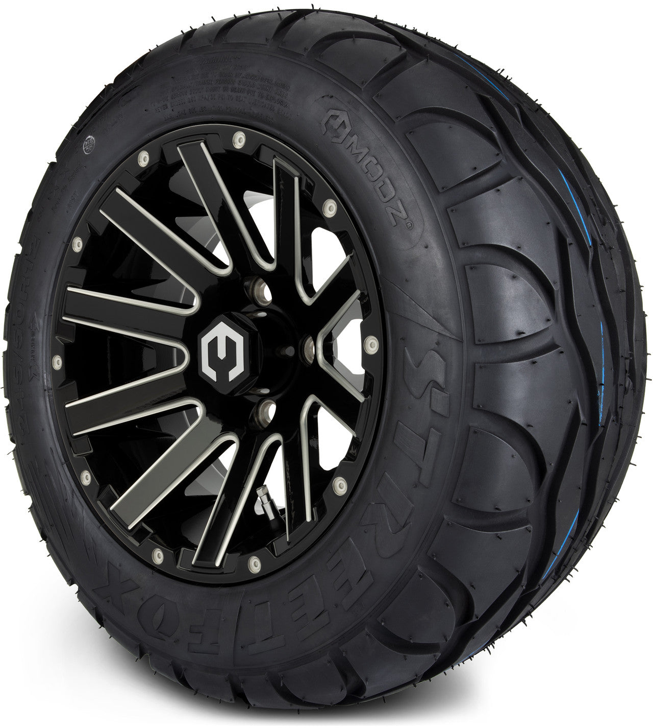 MODZ® 12" Mauler Glossy Black with Ball Mill Wheels & Street Tires Combo