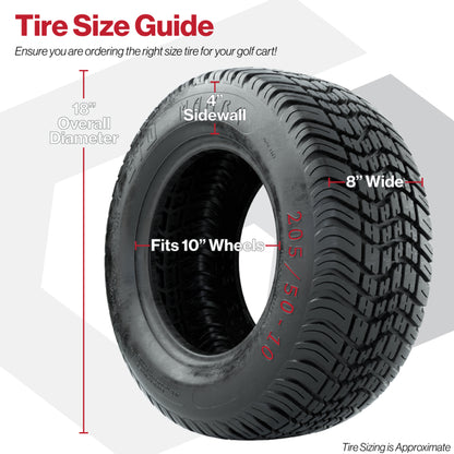 GTW Specter Matte Black 10 in Wheels with 205/50-10 Mamba Street Tires – Full Set