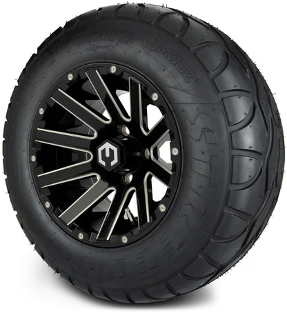 MODZ® 12" Mauler Glossy Black with Ball Mill Wheels & Street Tires Combo