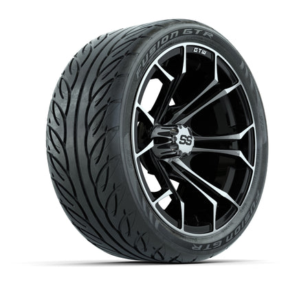 GTW Spyder Machined/Black 14 in Wheels with 205/40-14 Fusion GTR Steel Belted Tires – Full Set