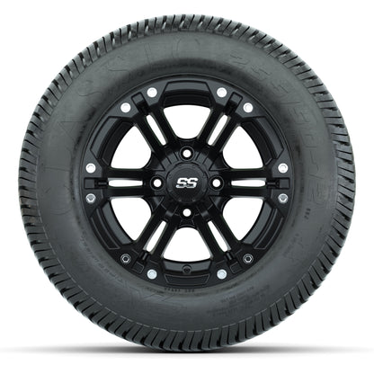 GTW® Specter Matte Black 12 in Wheels with 255/50-12 Excel Classic Street Tires – Full Set