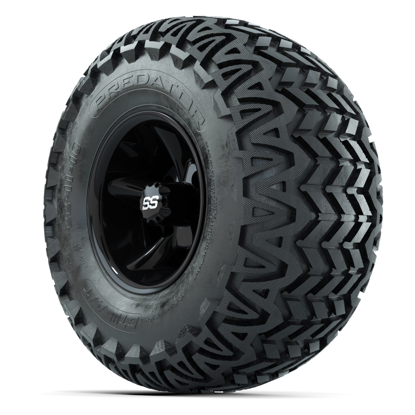 GTW Godfather Black 10 in Wheels with 22x11-10 Predator All-Terrain Tires – Full Set