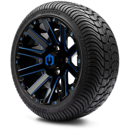 MODZ® 12" Mauler Glossy Black and Blue with Ball Mill Wheels & Street Tires Combo