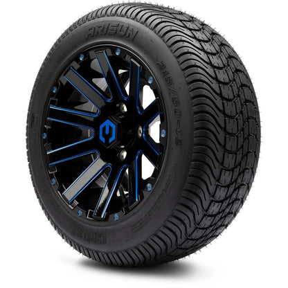 MODZ® 12" Mauler Glossy Black and Blue with Ball Mill Wheels & Street Tires Combo