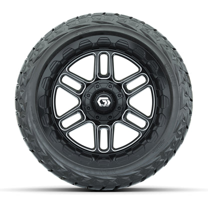 GTW Titan Black/Machined 14 in Wheels with 23x10.00-R14 Maverick All-Terrain Tires – Full Set