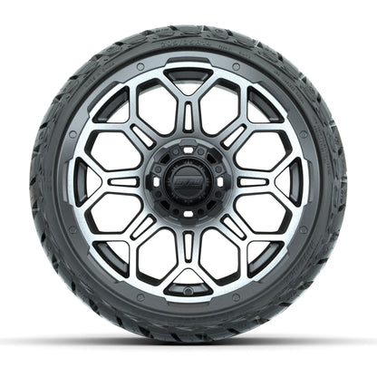 GTW® Bravo Matte Gray/Machined 14 in Wheels with 205/35-R14 Maverick Low-Profile All-Terrain Tires - Full Set