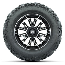 GTW Stellar Black/Machined 14 in Wheels with 25x10-14 Barrage Mud Tires – Full Set