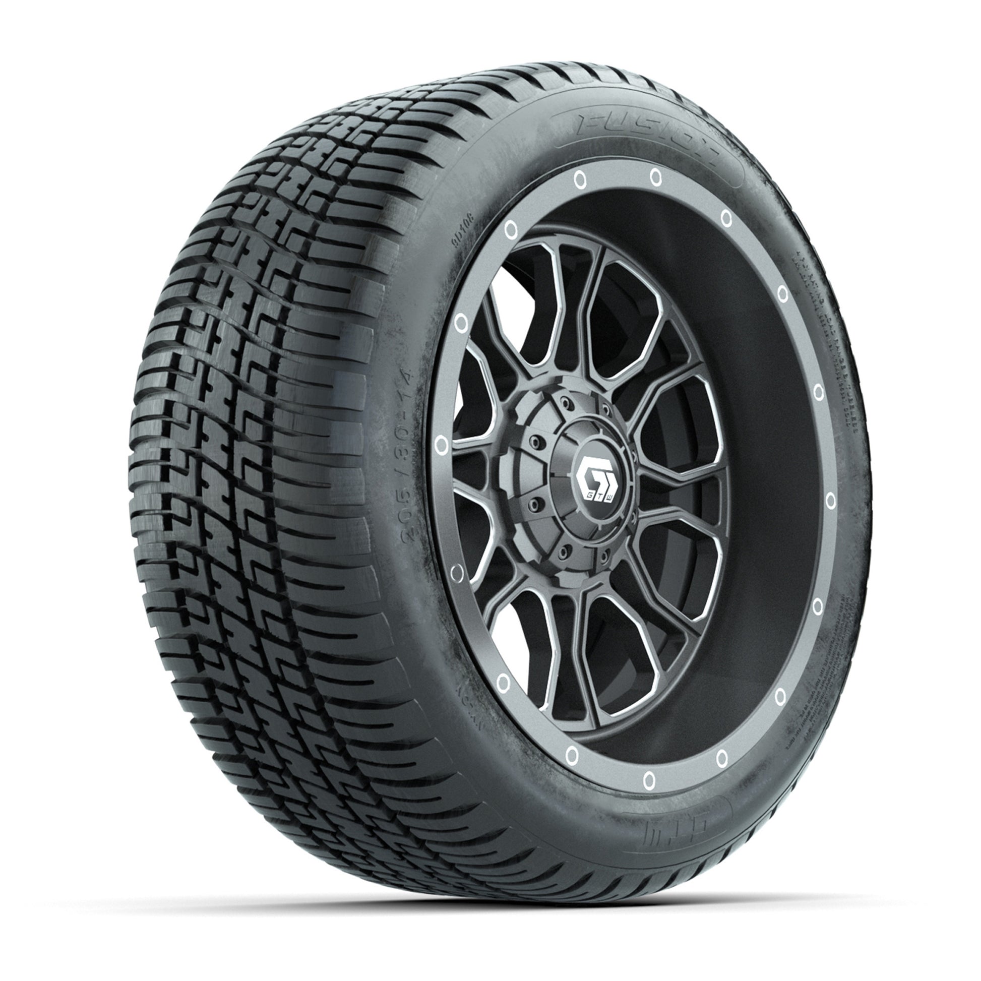 GTW® Volt Gunmetal 14 in Wheels with 205/30-R14 Fusion Street Tires – Full Set