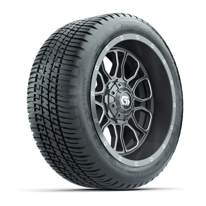 GTW® Volt Gunmetal 14 in Wheels with 205/30-R14 Fusion Street Tires – Full Set
