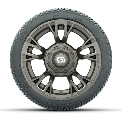 GTW® Vandal Bronze/Machined 12 in Wheels with 205/30-12 Fusion Street Tires – Full Set
