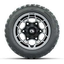 GTW® Nexus Black with Silver Face 12 in Wheels with 20X10-12 Nomad Steel Belt Radial All-Terrain Tires - Full Set