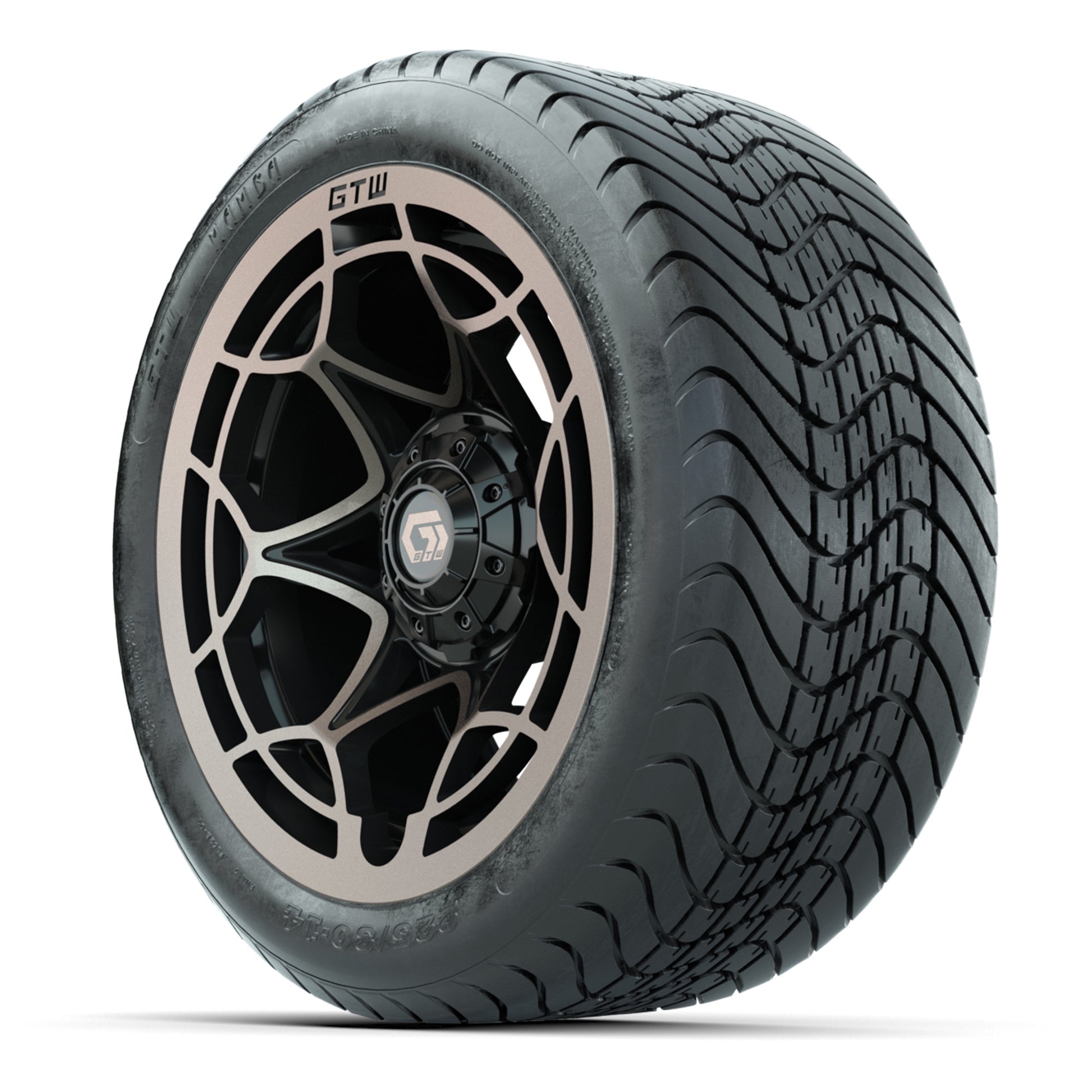 GTW Nexus Black/Bronze 14 in Wheels with 225/30-14 Mamba Street Tires – Full Set