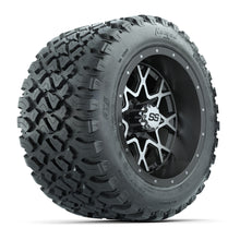 GTW® Vortex 2 Matte Gray/Machined 12 in Wheels with 20X10-12 Nomad Steel Belt Radial All-Terrain Tires – Full Set