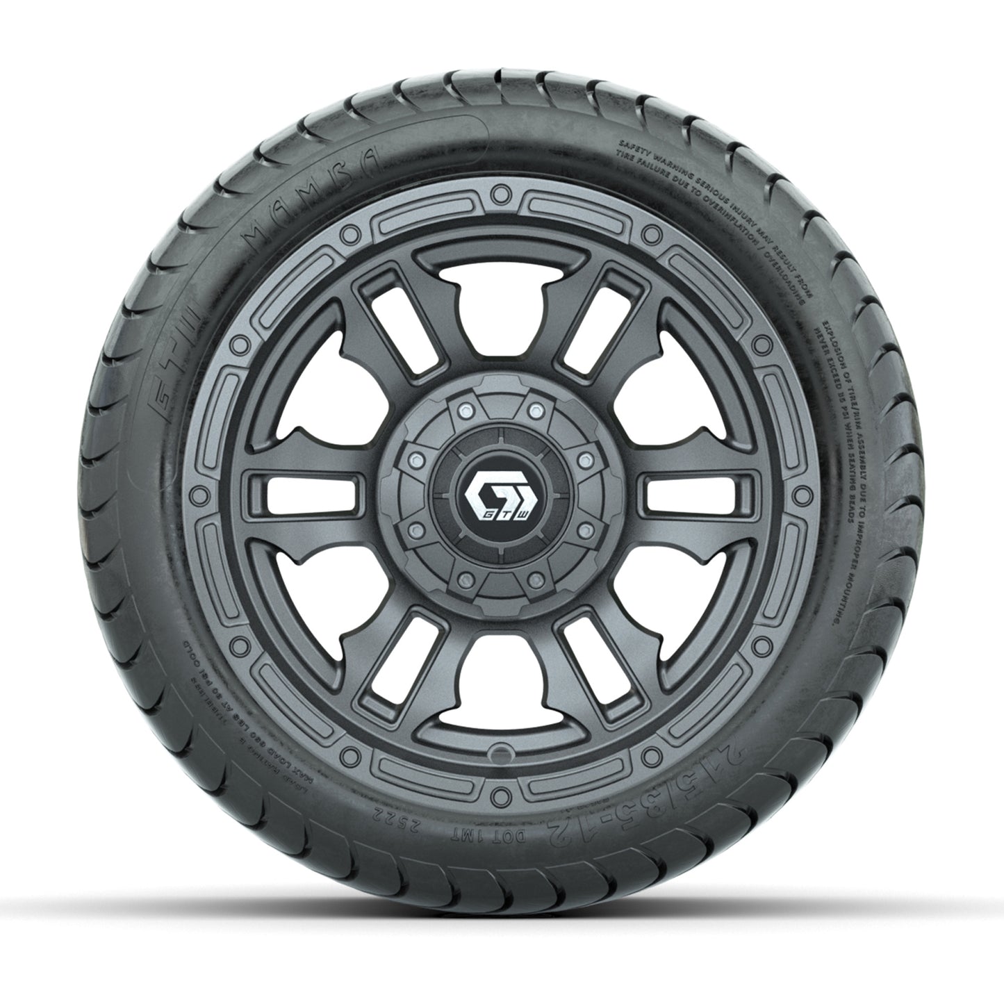 GTW® Shogun Gunmetal 12 in Wheels with 215/35-12 Mamba Street Tires - Full Set