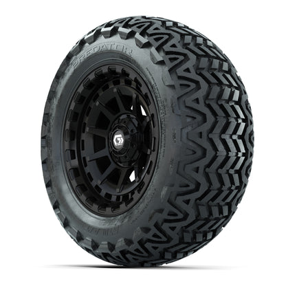 GTW® Barricade Gloss Black 14 in Wheels with 23x10-14 Predator All-Terrain Tires – Full Set
