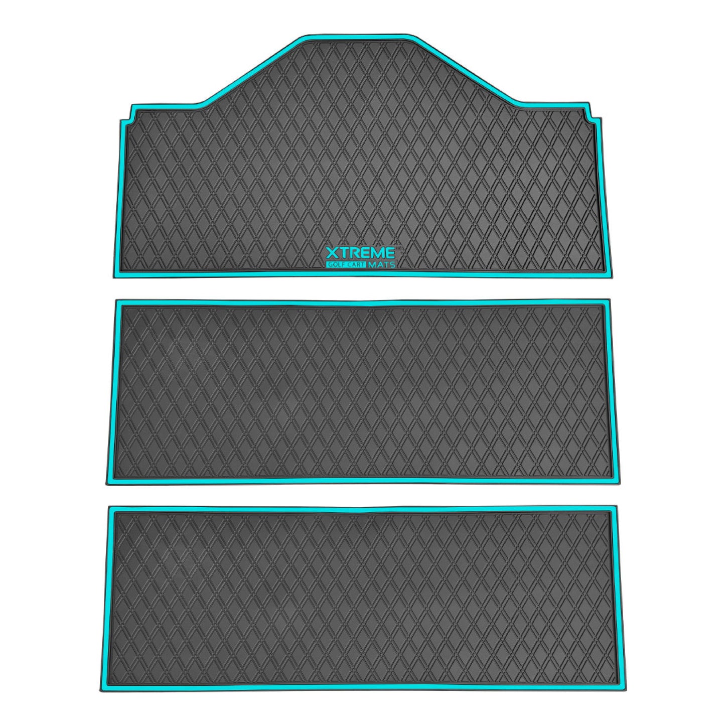 Xtreme Floor Mats for Evolution D5 6F - 3 Piece Set Black/Sky Blue