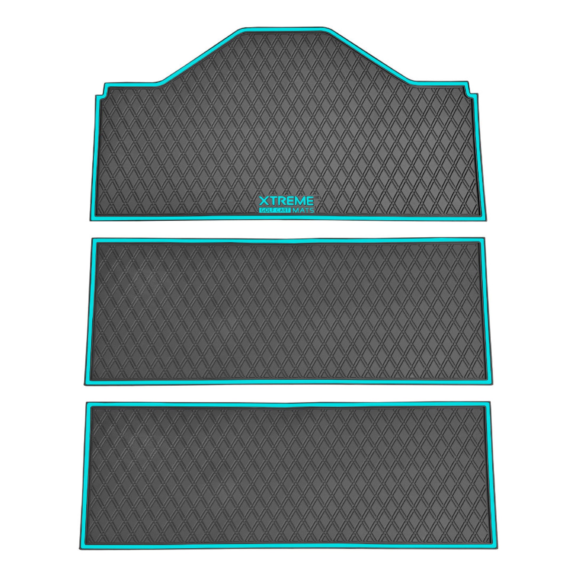 Xtreme Floor Mats for Evolution D5 6F - 3 Piece Set Black/Sky Blue