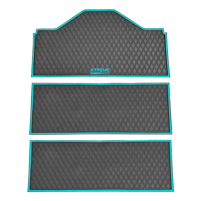 Xtreme Floor Mats for Evolution D5 6F - 3 Piece Set Black/Sky Blue