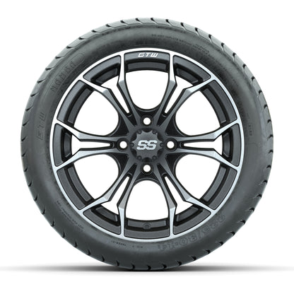 GTW Spyder Matte Grey 14 in Wheels with 225/30-14 Mamba Street Tires – Full Set