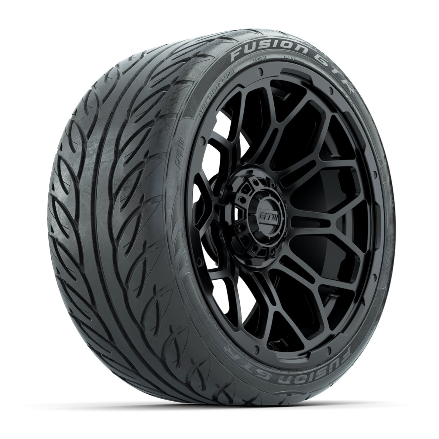 GTW Bravo Matte Black 15 in Wheels with 215/40-R15 Fusion GTR Steel Belt Radial Street Tires – Full Set