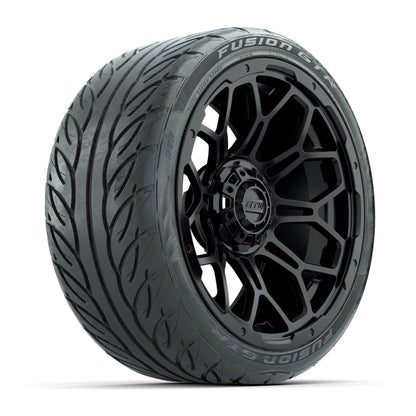 GTW Bravo Matte Black 15 in Wheels with 215/40-R15 Fusion GTR Steel Belt Radial Street Tires – Full Set