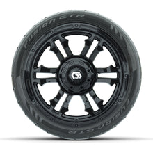 GTW® Shogun Gloss Black 14 in Wheels with 205/40-R14 Fusion GTR Steel Belted Street Tires – Full Set