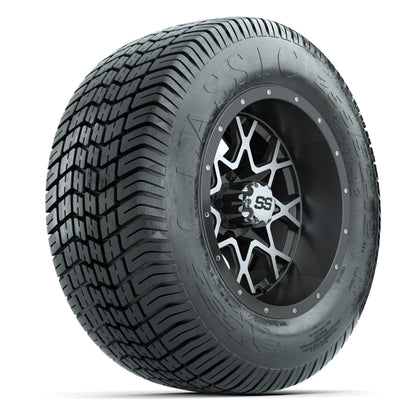 GTW® Vortex 2 Matte Gray/Machined 12 in Wheels with 255/50-12 Excel Classic Street Tires – Full Set