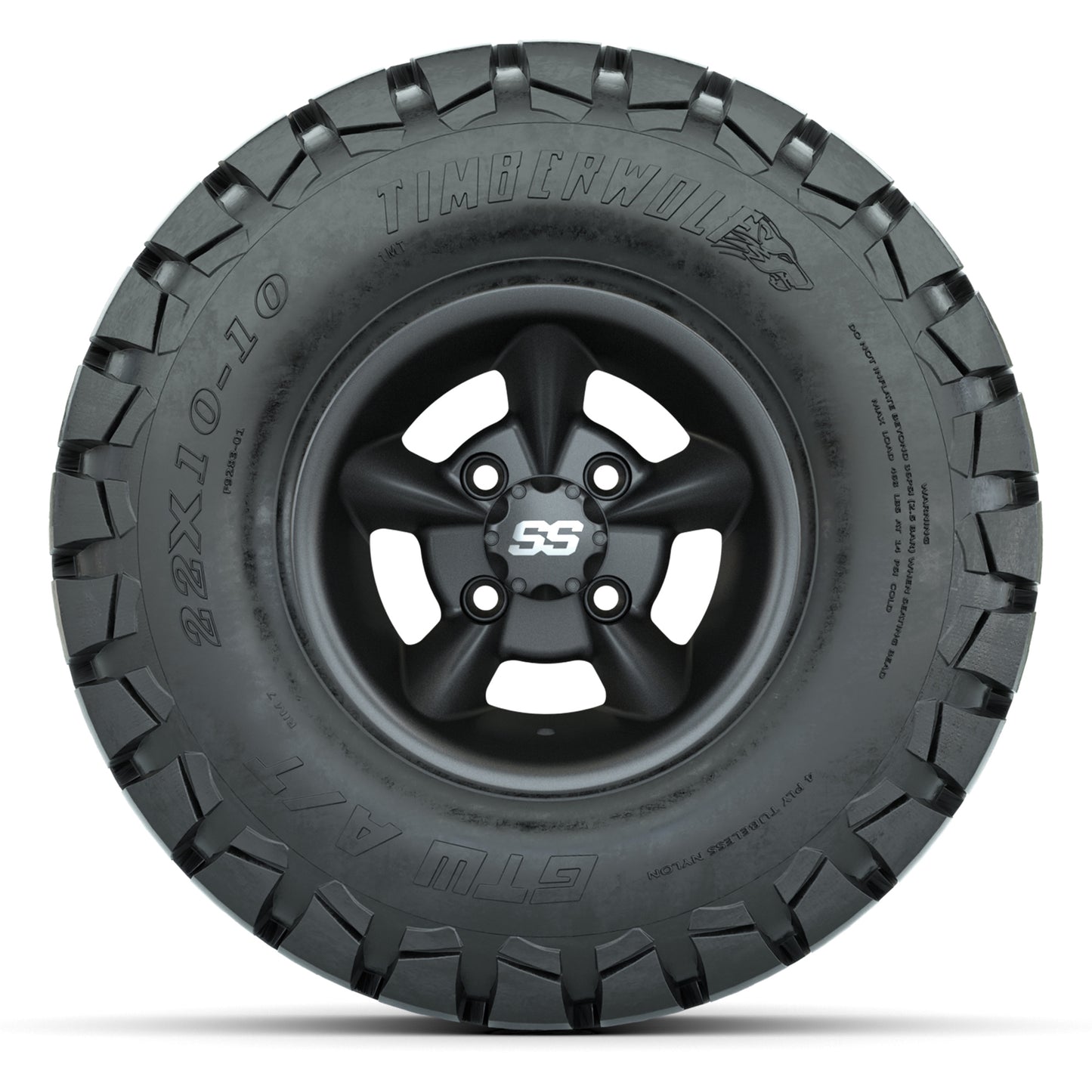 GTW Godfather Matte Gray 10 in Wheels with 22x10-10 Timberwolf All-Terrain Tires – Full Set