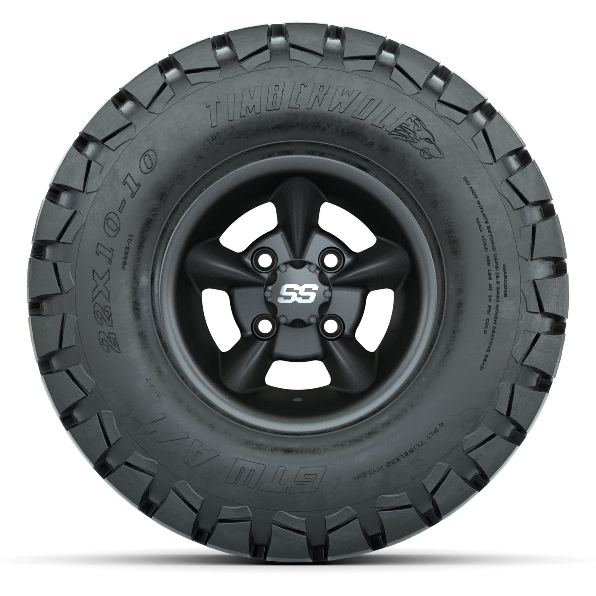 GTW Godfather Matte Gray 10 in Wheels with 22x10-10 Timberwolf All-Terrain Tires – Full Set