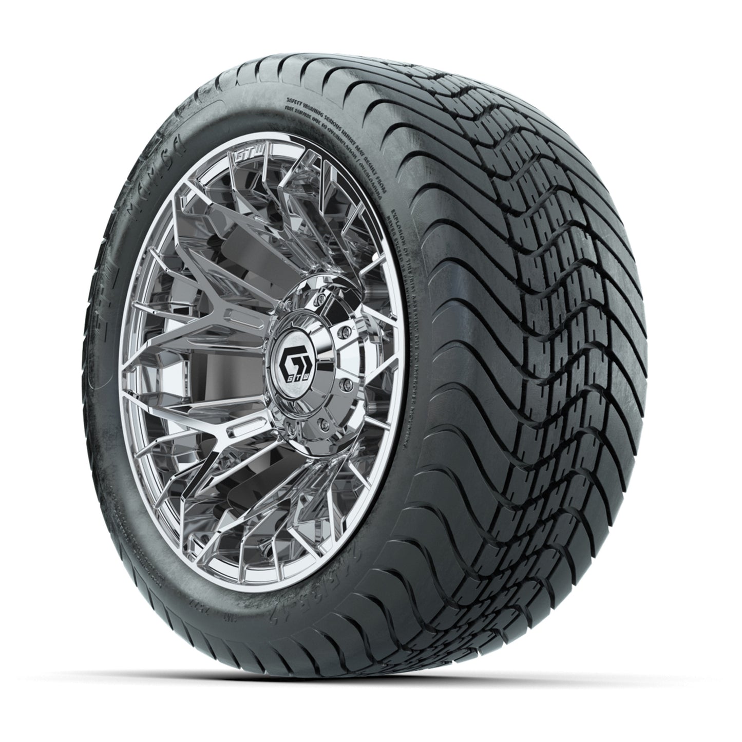 Set of (4) 12 in GTW® Stellar Chrome Wheels with 215/35-12 Mamba Street Tires
