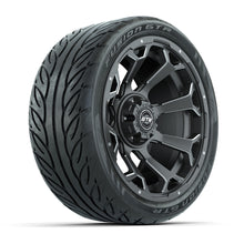 GTW® Raven Matte Gray/Ball Milled 14 in Wheels with 205/40-R14 Fusion GTR Steel Belt Radial Street Tires – Full Set
