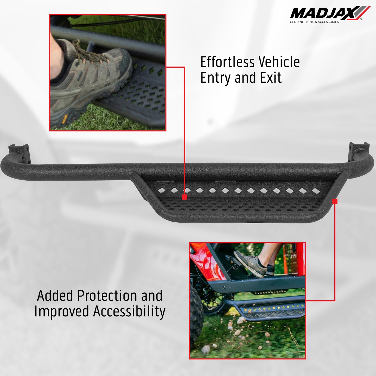 MadJax® Yamaha Drive2 Armor Nerf Bar with Drop Down Side Step and Brackets