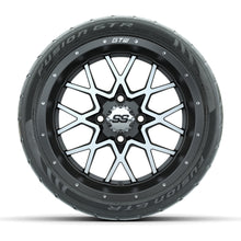 GTW® Vortex 2 Matte Gray/Machined 14 in Wheels with 205/40-R14 Fusion GTR Steel Belt Radial Street Tires – Full Set