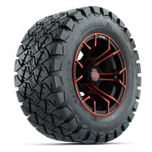 GTW® Spyder Black/Red 12 in Wheels with 22X10-12 Timberwolf All-Terrain Tires – Full Set