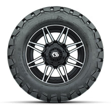GTW® Stealth Black/Machined 12 in Wheels with 22x10-12 Timberwolf All-Terrain Tires – Full Set