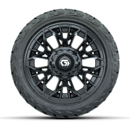 GTW Stellar Black 12 in Wheels with 215/40-R12 Maverick Low-Profile All-Terrain Tires - Full Set