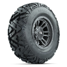 GTW® Shogun Gunmetal 12 in Wheels with 25X10-12 Barrage Mud Tires – Full Set