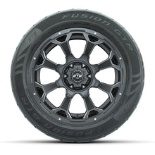 GTW® Raven Matte Gray/Ball Milled 14 in Wheels with 255/45-R14 Fusion GTR Steel Belt Radial Street Tires – Full Set
