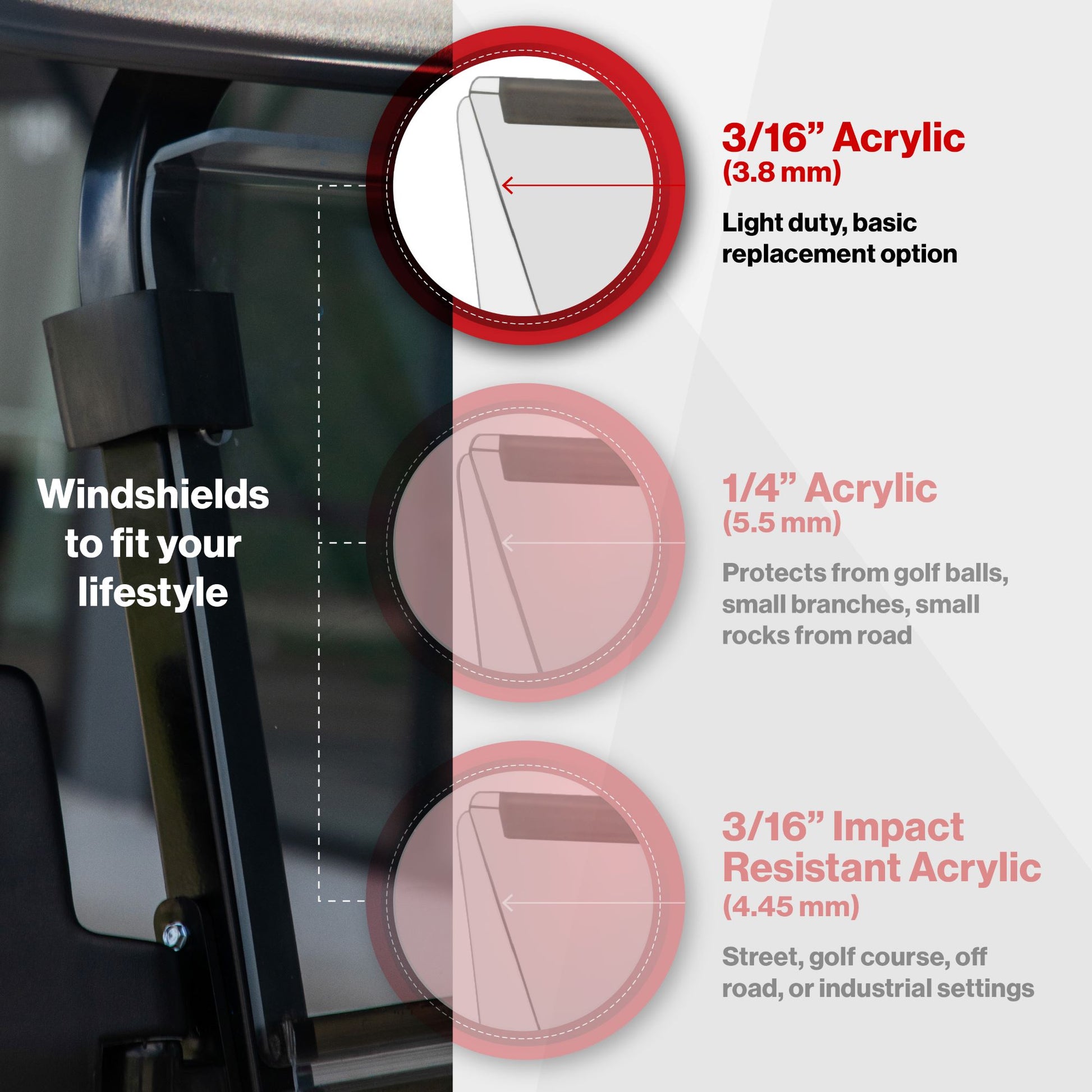 RedDot DACH Apollo Tinted Folding Windshield (Years 2025-Up)