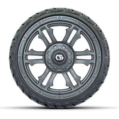 GTW Shogun Gloss Gunmetal 14 in Wheels with 205/35-R14 Maverick Low-Profile All-Terrain Tires – Full Set