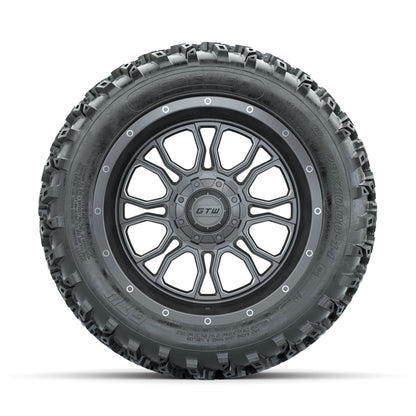 GTW Volt Gunmetal/Machined 14 in Wheels with 23x10.00-14 Rogue All Terrain Tires - Full Set