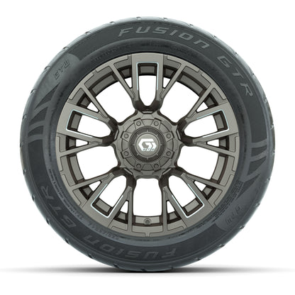GTW® Vandal Bronze/Machined 14 in Wheels with 255/45-R14 Fusion GTR Steel Belt Radial Street Tires – Full Set