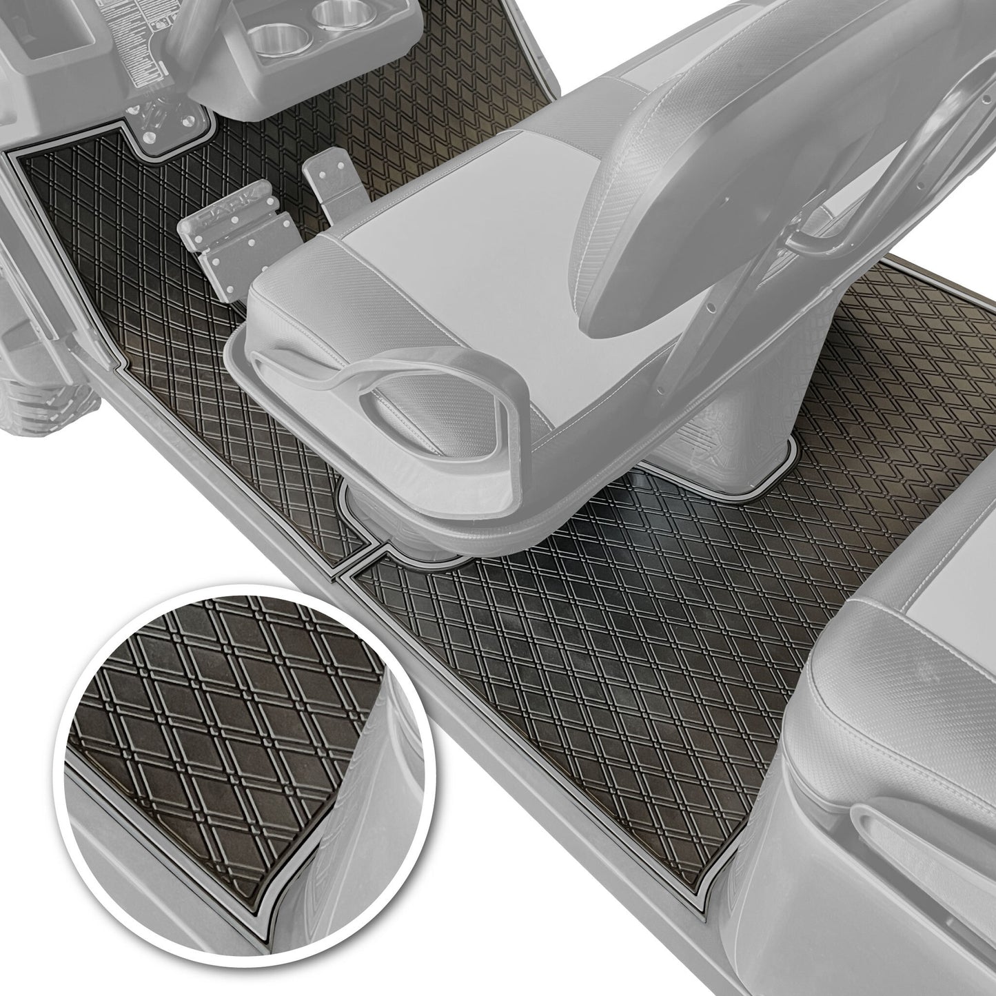 Xtreme Floor Mats for EZGO L6 - Black/Gray Set