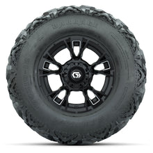 GTW® Vandal Matte Black/Machined 12 in Wheels with 25X10-12 Barrage Mud Tires – Full Set