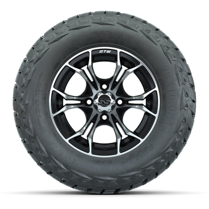 GTW Spyder Black/Machined 12 in Wheels with 23x10.00-R12 Maverick All-Terrain Tires – Full Set