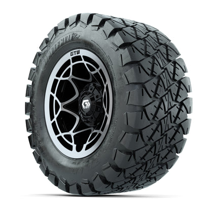 GTW® Nexus Gloss Black 12 in Wheels with 22x10-12 Timberwolf All-Terrain Tires – Full Set