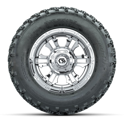 GTW® Shogun Chrome 12 in Wheels with 23X10.00-12 Rogue All-Terrain Tires – Full Set