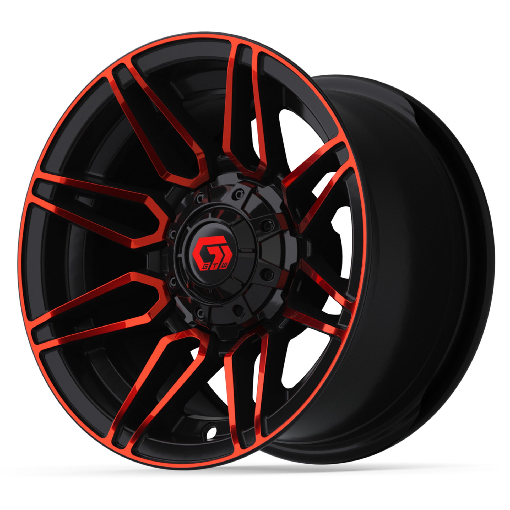 12″ GTW® Stealth Gloss Black with Red Face Wheel